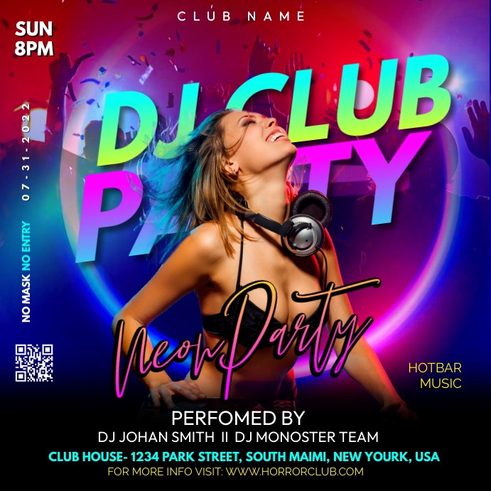 Dj Club Party Instagram Plasing template