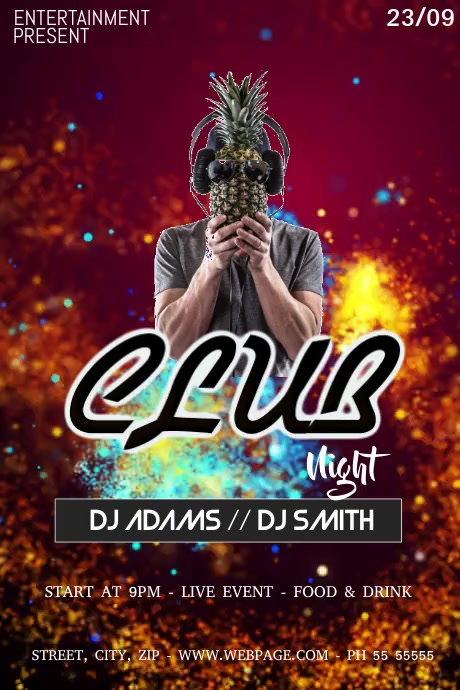 Dj Club Party Night Flyer Vorlage Vorlage Postermywall