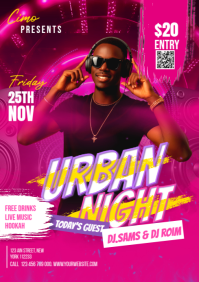 DJ Event Flyer with Neon Vibes A4 template