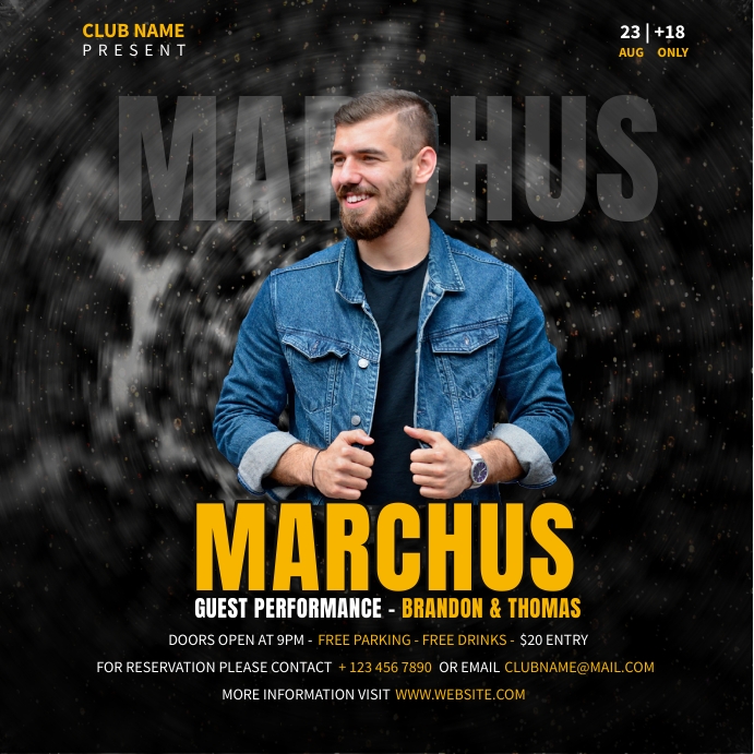 Dj Event Night Post Instagram template