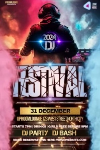 dj festival Poster template