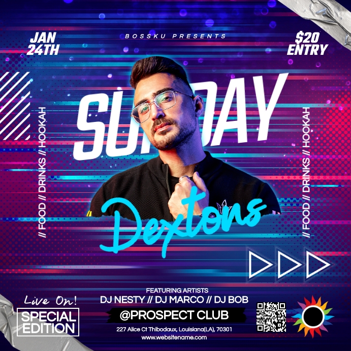 Plantilla de DJ Instagram Post PosterMyWall