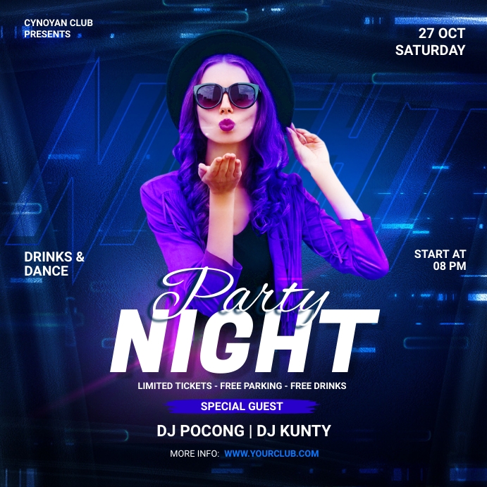 Plantilla de Publicación de Instagram de Dj de PosterMyWall