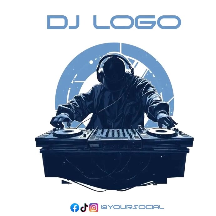 dj logo, disk jockey logo, music producer log Logotyp template