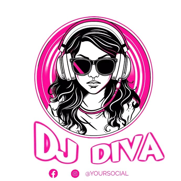 dj logo, disk jockey logo, music producer log Logotyp template