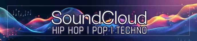 DJ logo soundcloud banner YouTube blog Template | PosterMyWall