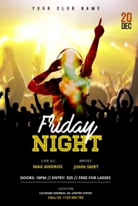 DJ Music Night club Video banner Ishidi elingu 4' × 6' template