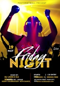 DJ Music Night club Video Flyer A4 template