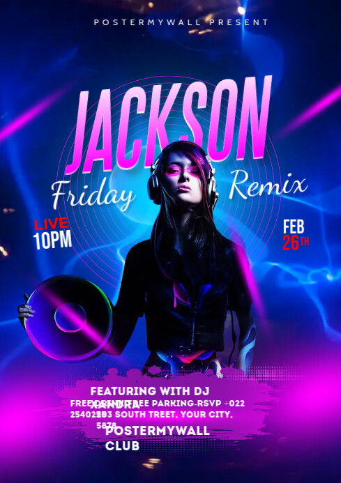 Dj Design Printable DJ Music Templates | PosterMyWall