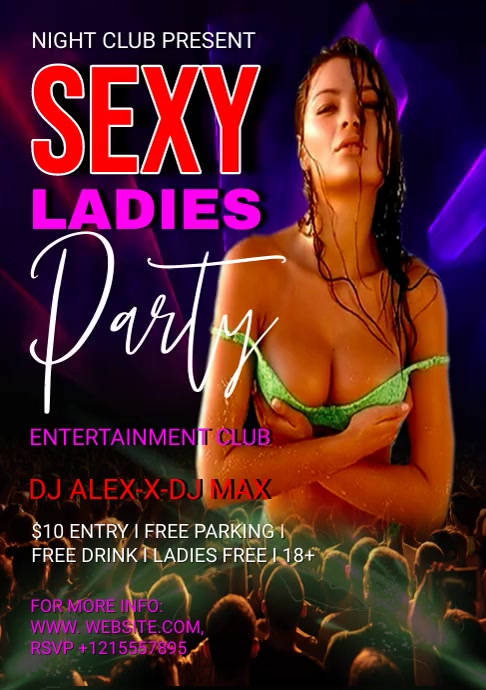 DJ Night Club Sexy Party Flyer A4 template