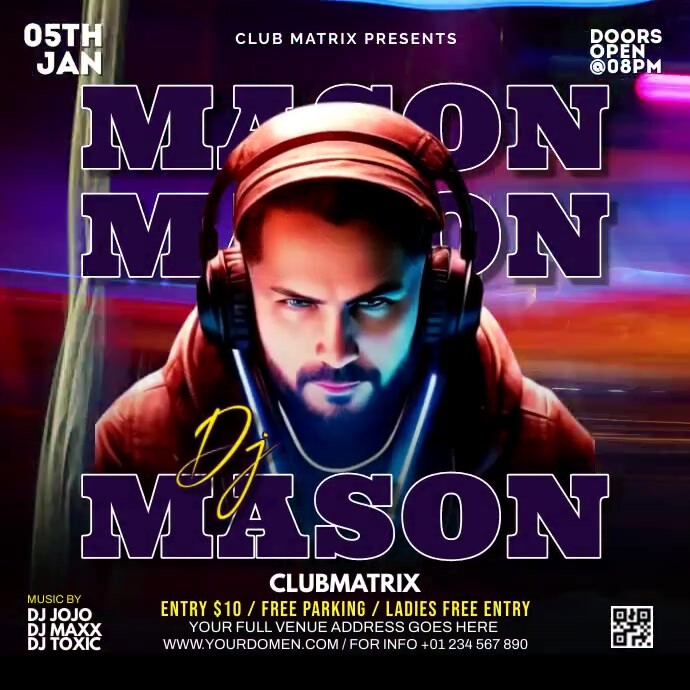 DJ night Instagram Post template
