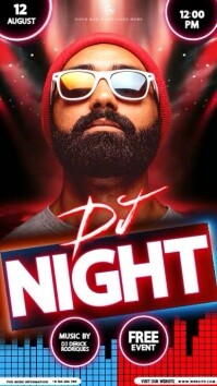 DJ Night Party Event Ad Design Template