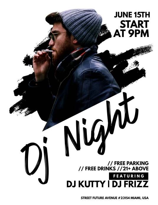 Dj Night Flyer Template PosterMyWall Dj Night Flyer Template PosterMyWall