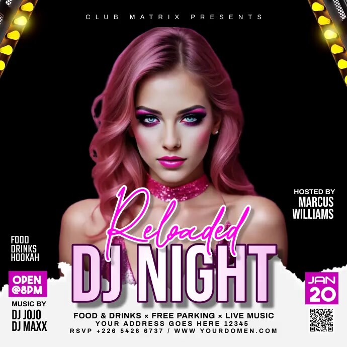 DJ night reloaded Square (1:1) template