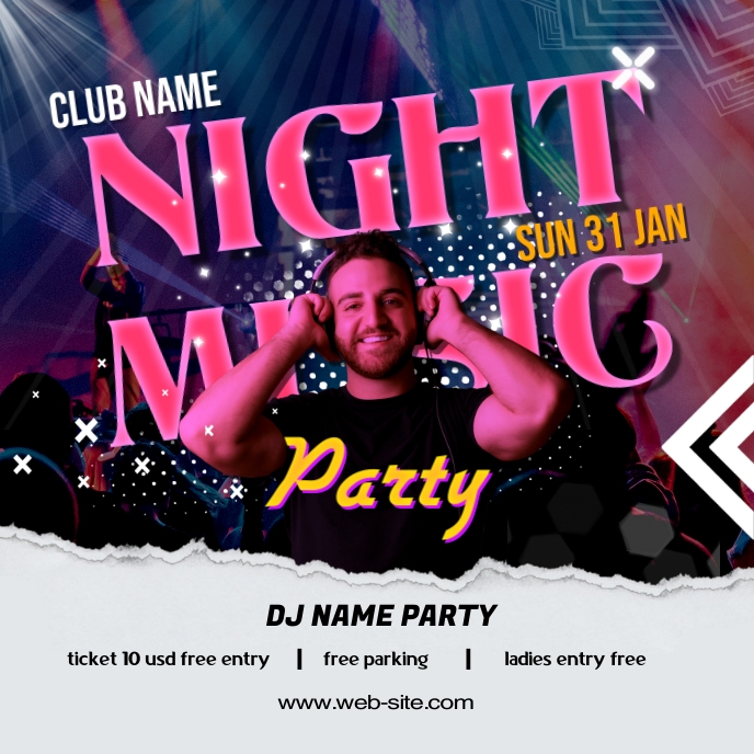 dj party by postermywall Cover ng Album template