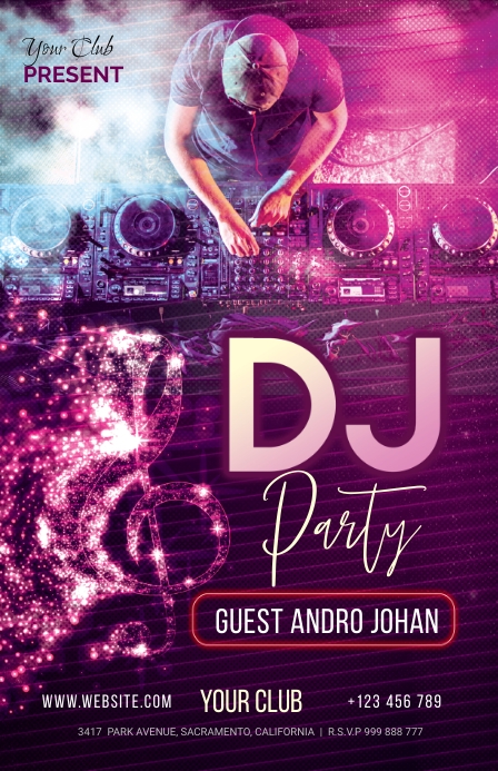 Dj Design Printable DJ party Template | PosterMyWall