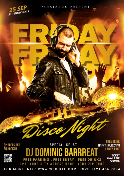 Dj party Editable Flyer ( A3 template