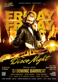 Dj party Editable Flyer A6 template