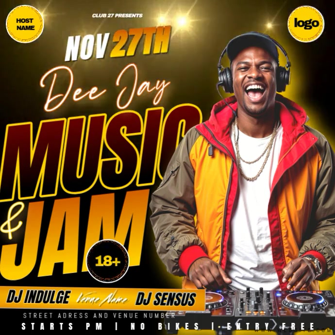 Advert Day Rave Copy of DJ Party Event Night Ad Video Design Template | PosterMyWall