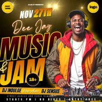 DJ Party Event Night Ad Video Design Template Quadrat (1:1)