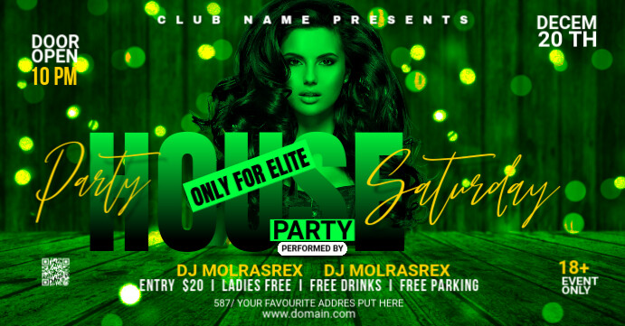 Dj Party Facebook Event Cover Okładka wydarzenia na Facebooku template