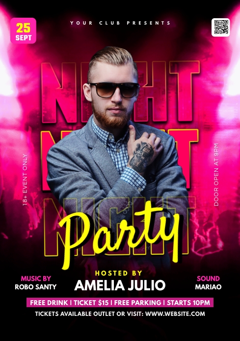 DJ Party Flyer A4 template