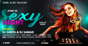DJ Party Flyer Рекламное объявление Facebook template