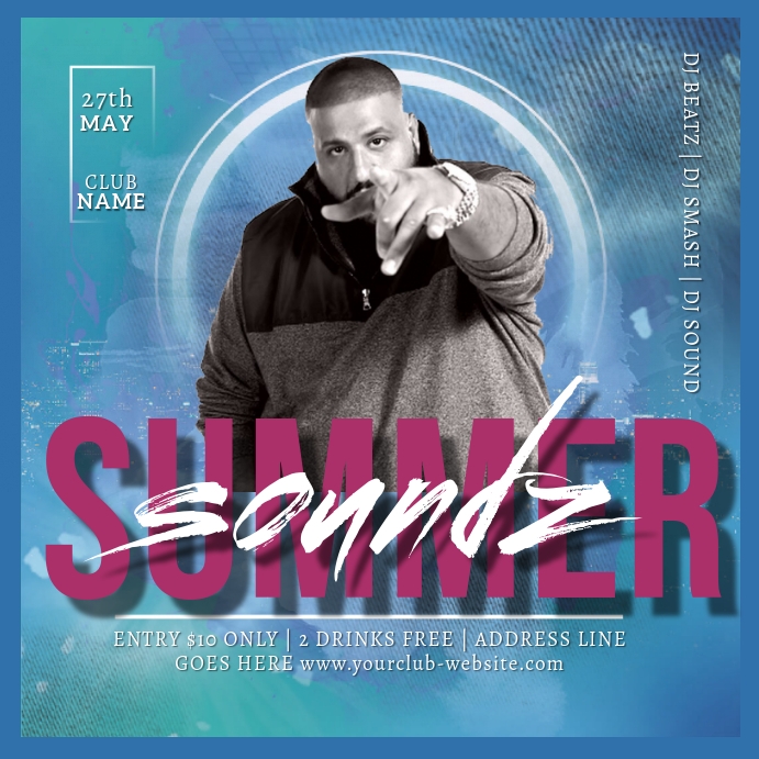 dj party Flyer Post Ad Template PosterMyWall