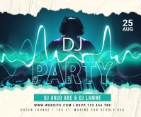 Dj Party Template Middelgrote rechthoek