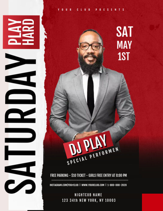 DJ PLAY Templat | PosterMyWall