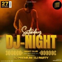 Czerwony Saturday DJ Night Square Template