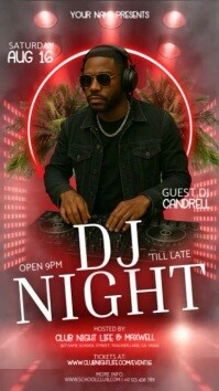 DJ saturday party night event design template เรื่องราวบน Instagram