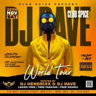 Dj World tour event promotion flyer template for Instagram post