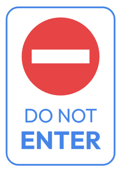 Do not enter sign A4 template