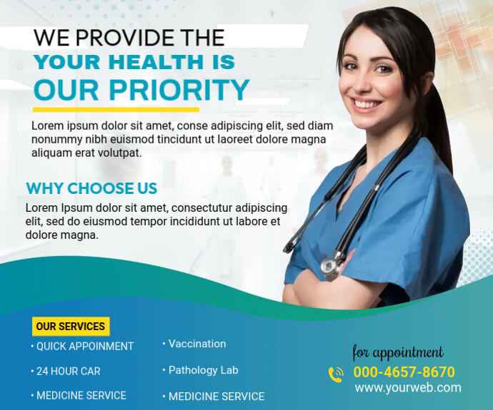 Doctor Advertisement Sample Doctor promotional ad Medium Rectangle post Template | PosterMyWall