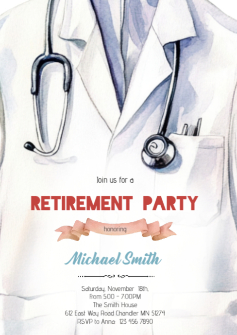 Doctor retirement invitation Template | PosterMyWall