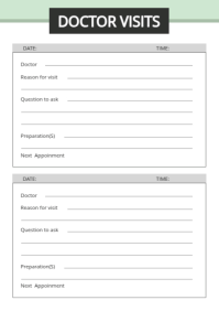 Doctor Visit Planner Template A4