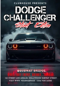dodge challanger night posters A5 template