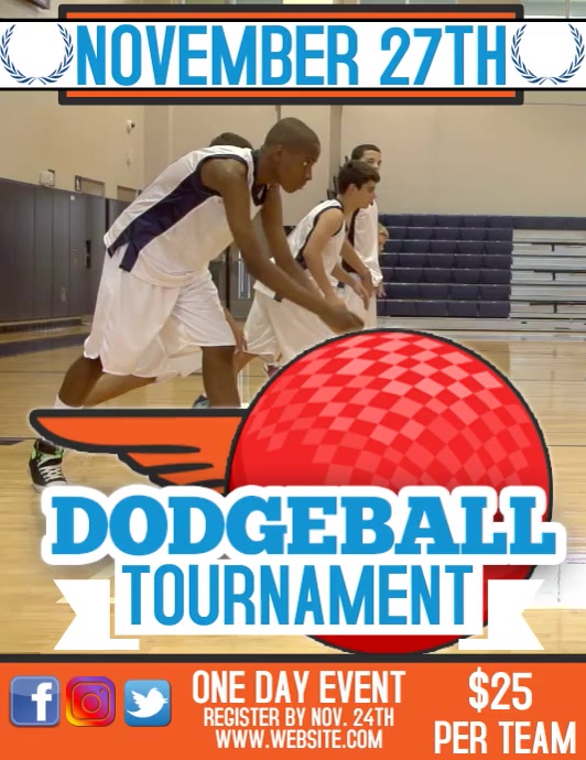 DODGEBALL TOURNAMENT FLYER DIGITAL TEMPLATE PosterMyWall