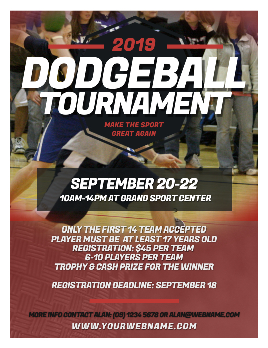 Dodgeball Tournament Flyer Template Postermywall