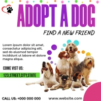 Dog adoption flyer Instagram Post template