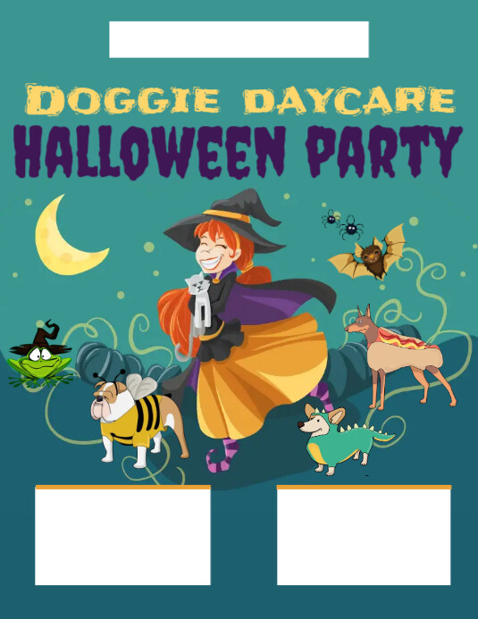Dog Daycare Halloween Party Flyer Template PosterMyWall dog-daycare-halloween-party-flyer-template-postermywall