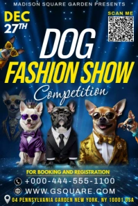 Dog Fashion Show Invitation Editable Pet Event Competition Design  Banner 4' × 6' template
