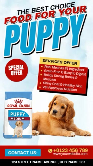 Dog Food Ads Rolka Instagram template