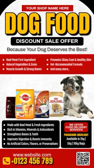 Dog Food Discount Offer Instagram Reel template