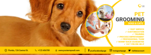Dog Grooming Facebook Cover Template