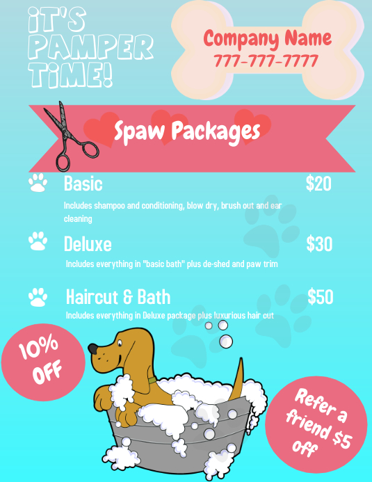 Dog Grooming Flyer Template PosterMyWall