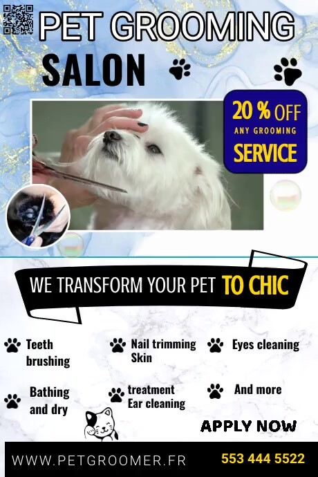 Dog grooming poster template (1) Plakat