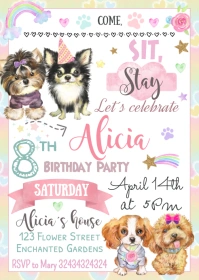 Dog Invitation Editable A6 template