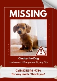 Dog Missing A4 template